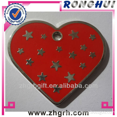 Heart star enamel red dog tag maker/supplier/manufactory/wholesaler